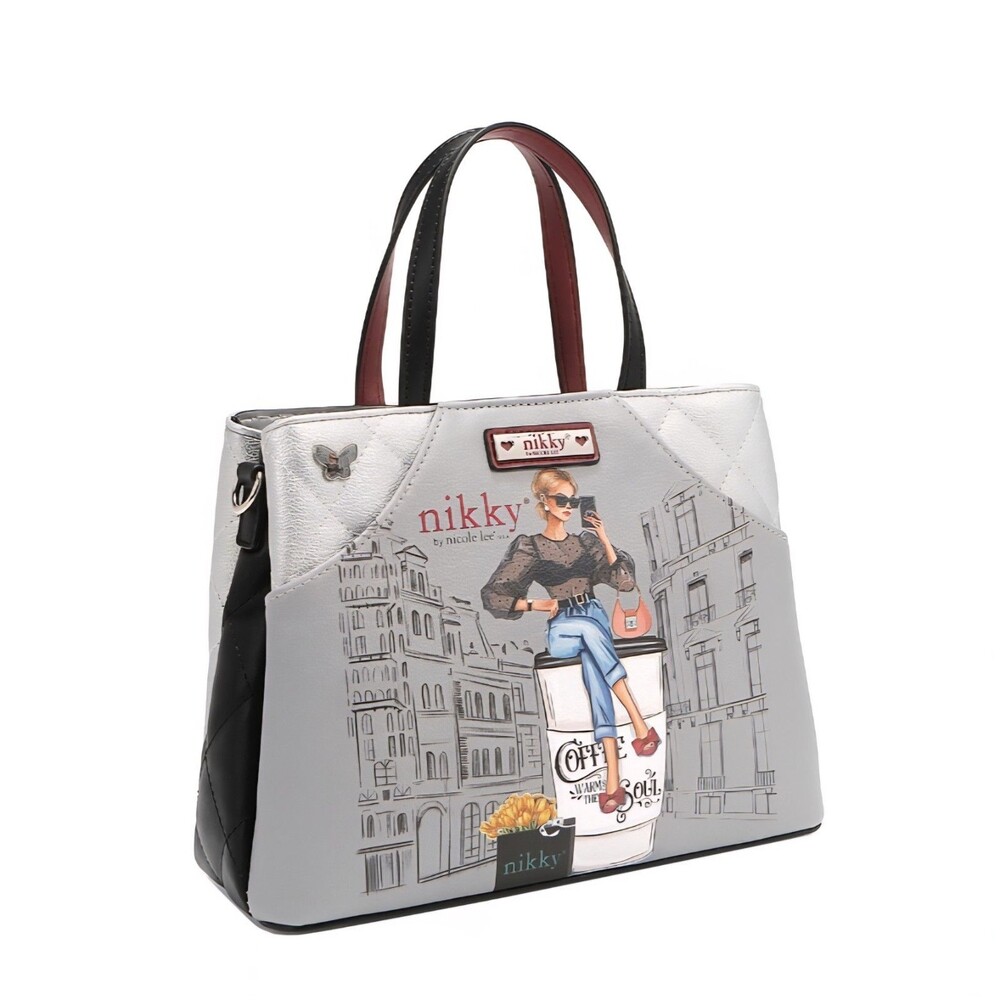 NIKKY Nicole Lee Satchel Unique Black Urban Coffee Dream